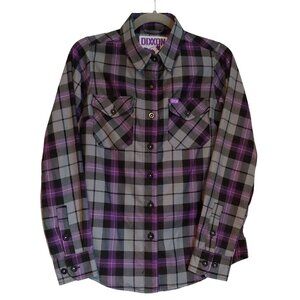 Dixxon Womens Amethyst Flannel Plaid Granola Cabin Core S Western Camping